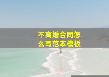 不离婚合同怎么写范本模板