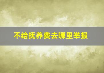 不给抚养费去哪里举报