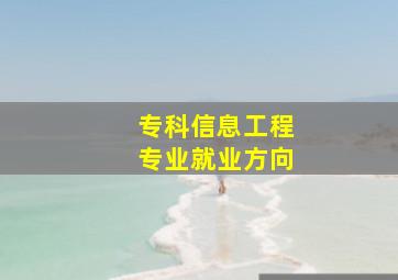 专科信息工程专业就业方向