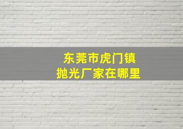 东莞市虎门镇抛光厂家在哪里