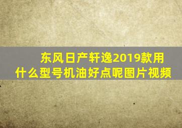 东风日产轩逸2019款用什么型号机油好点呢图片视频