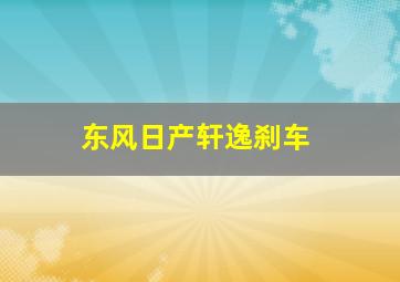 东风日产轩逸刹车