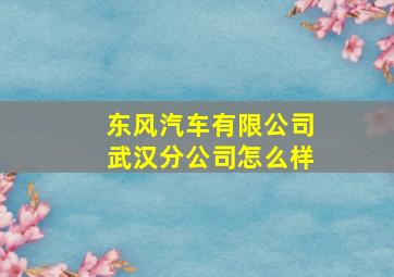 东风汽车有限公司武汉分公司怎么样