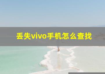 丢失vivo手机怎么查找