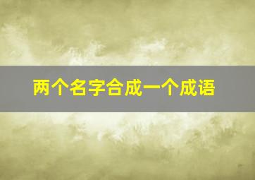 两个名字合成一个成语