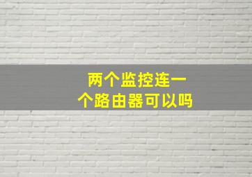 两个监控连一个路由器可以吗