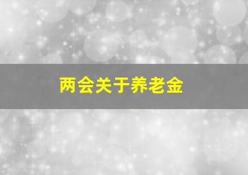 两会关于养老金