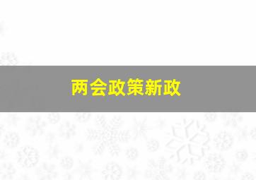 两会政策新政