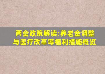 两会政策解读:养老金调整与医疗改革等福利措施概览