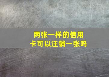 两张一样的信用卡可以注销一张吗