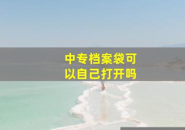 中专档案袋可以自己打开吗