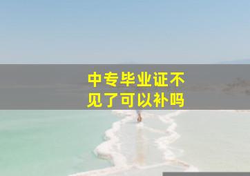 中专毕业证不见了可以补吗