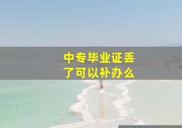 中专毕业证丢了可以补办么