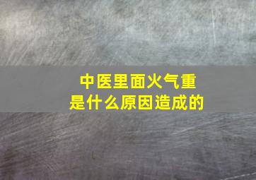 中医里面火气重是什么原因造成的