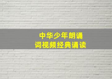 中华少年朗诵词视频经典诵读