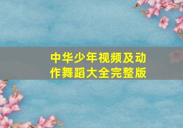 中华少年视频及动作舞蹈大全完整版