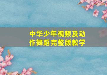 中华少年视频及动作舞蹈完整版教学