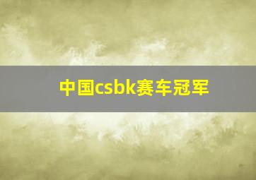 中国csbk赛车冠军