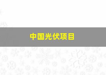 中国光伏项目