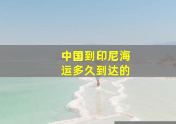 中国到印尼海运多久到达的