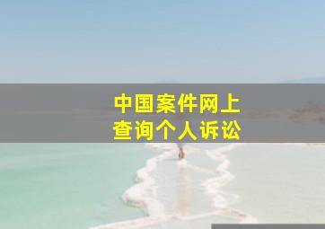 中国案件网上查询个人诉讼