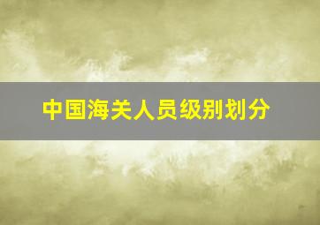 中国海关人员级别划分