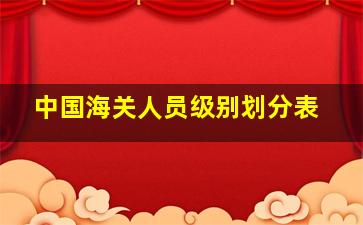 中国海关人员级别划分表