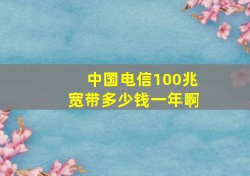 中国电信100兆宽带多少钱一年啊