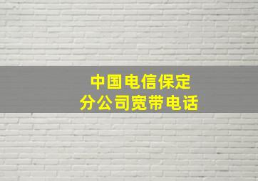 中国电信保定分公司宽带电话