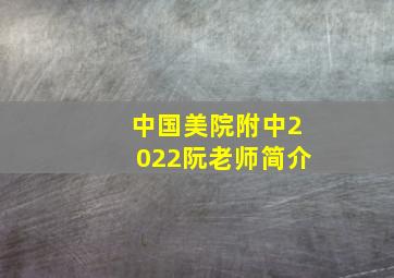 中国美院附中2022阮老师简介