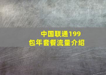 中国联通199包年套餐流量介绍