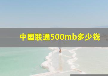 中国联通500mb多少钱