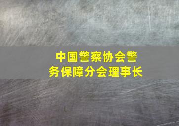 中国警察协会警务保障分会理事长