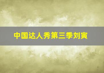 中国达人秀第三季刘寅