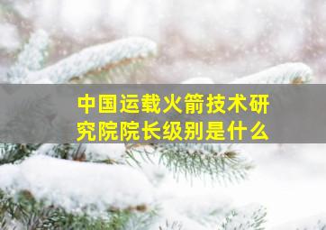 中国运载火箭技术研究院院长级别是什么