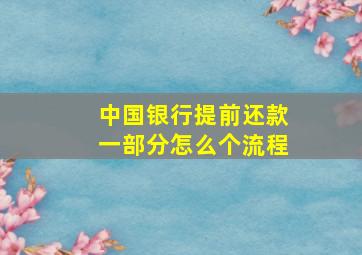 中国银行提前还款一部分怎么个流程