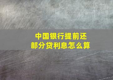 中国银行提前还部分贷利息怎么算