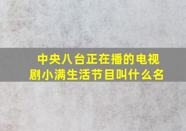 中央八台正在播的电视剧小满生活节目叫什么名