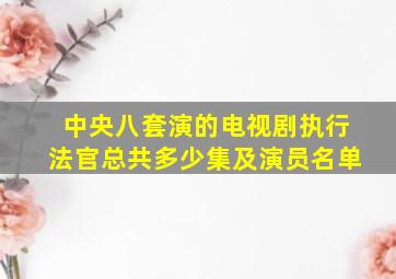 中央八套演的电视剧执行法官总共多少集及演员名单