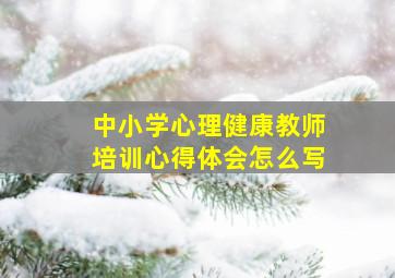 中小学心理健康教师培训心得体会怎么写