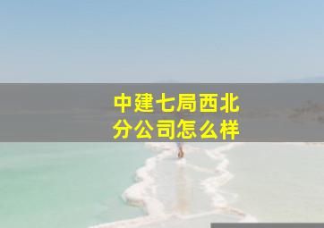 中建七局西北分公司怎么样