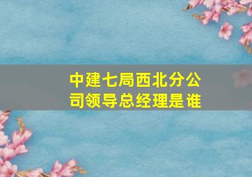 中建七局西北分公司领导总经理是谁