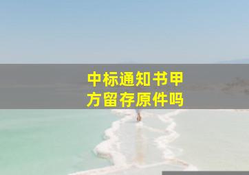 中标通知书甲方留存原件吗