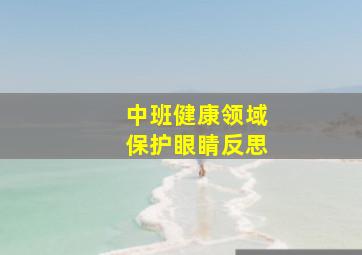 中班健康领域保护眼睛反思