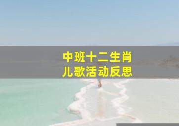 中班十二生肖儿歌活动反思