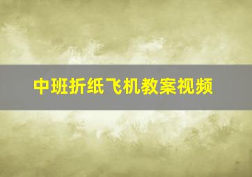 中班折纸飞机教案视频