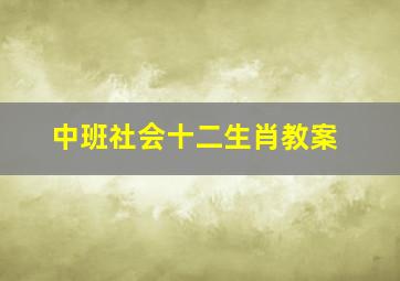 中班社会十二生肖教案