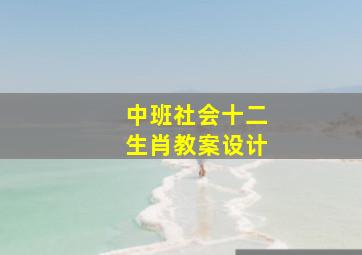 中班社会十二生肖教案设计