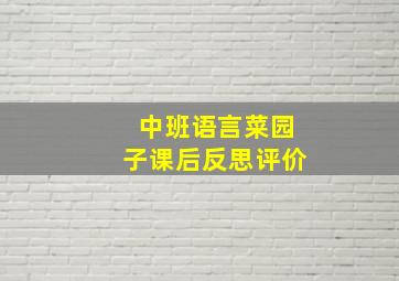 中班语言菜园子课后反思评价