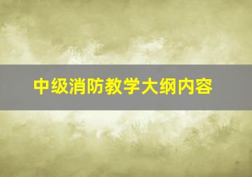 中级消防教学大纲内容